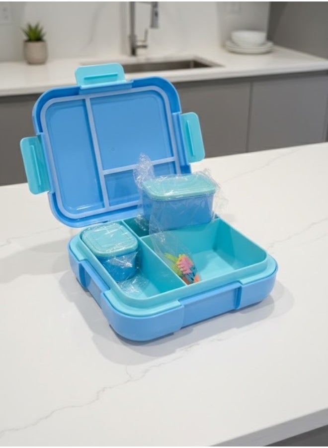 Caperci Leakproof Bento  Lunch  Box – Premium 4-Compartment Lunch Organizer – Eco-Friendly & Portion-Controlled Meal Container for School, Office, and Travel - Image 3